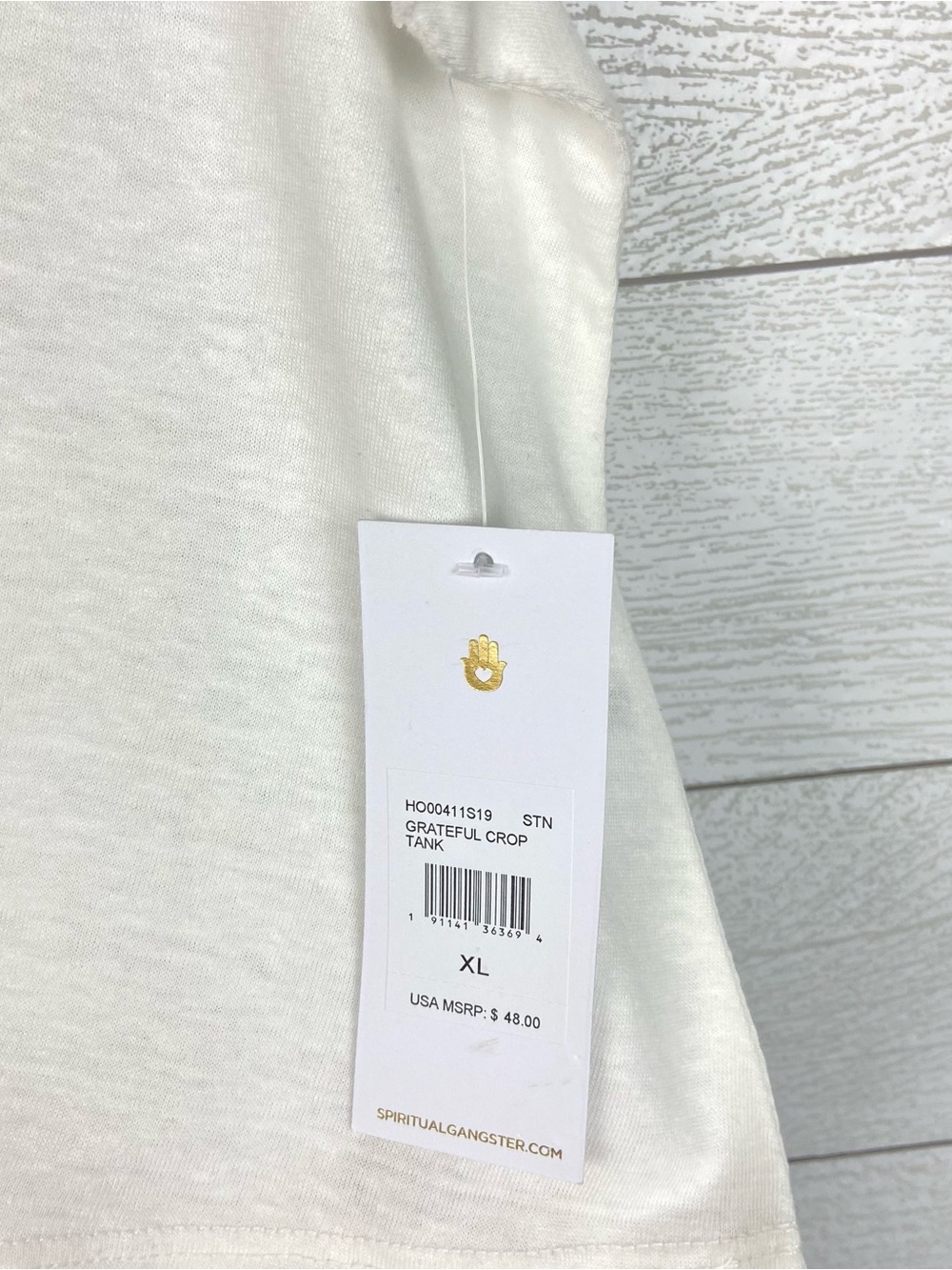 NWT SPIRITUAL GANGSTER Grateful Crop Relaxed Tank Top White XL Comfy Active - Picture 3 of 10